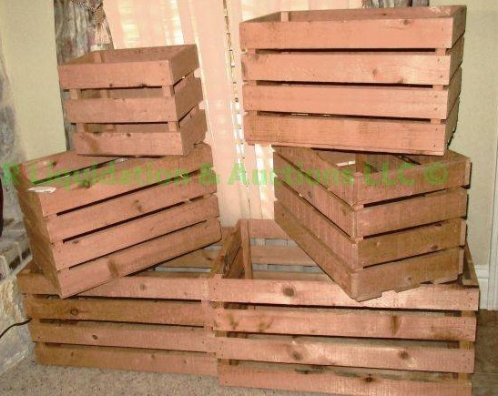 lot 140 image: Staging display wood crates