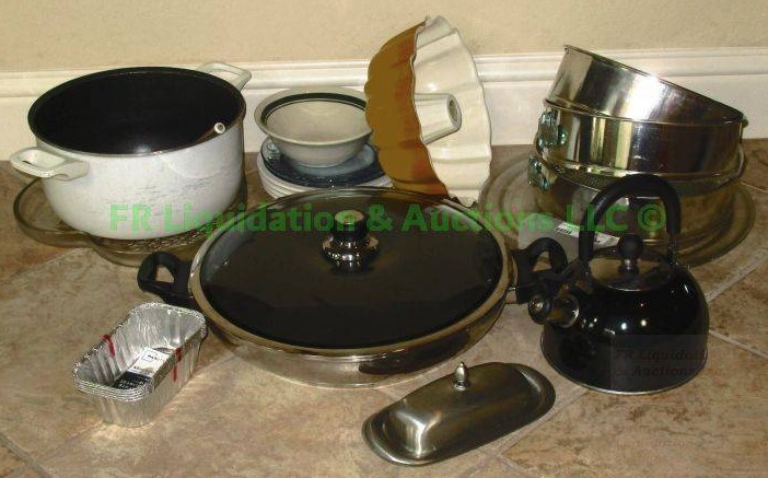 lot 124 image: Assorted pots and pans as shown
