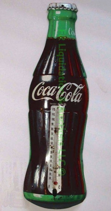 lot 132 image: Vintage Coca Cola tin wall thermometer