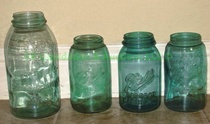 lot 129 image: Antique early century Ball & Atlas preserve jars
