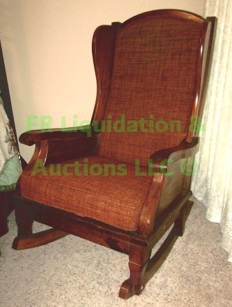 lot 144 image: Vintage mid century cushioned rocking chair