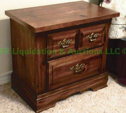 lot 148 image: Solid wood night stand double drawer