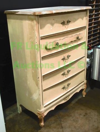 lot 16 image: French provincial style chest of drawers