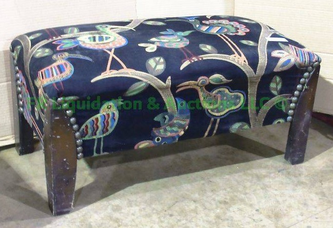 lot 17 image: Custom made foot stool, 32 x 16 x 14