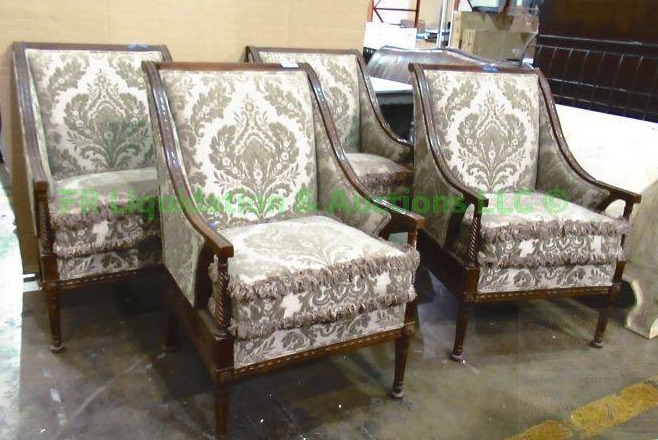 lot 77 image: Century furniture Ind. astor style chair set, 4 total