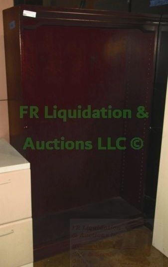 lot 91 image: Cordovan stained wood bookcase, 60 x 12 x 36