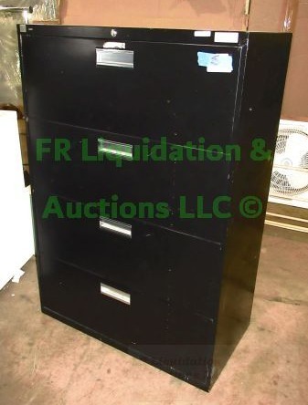lot 94 image: Hon lateral file cabinet locking with key, 53 tall
