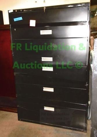 lot 93 image: Hon lateral file cabinet locking with key, 67 tall