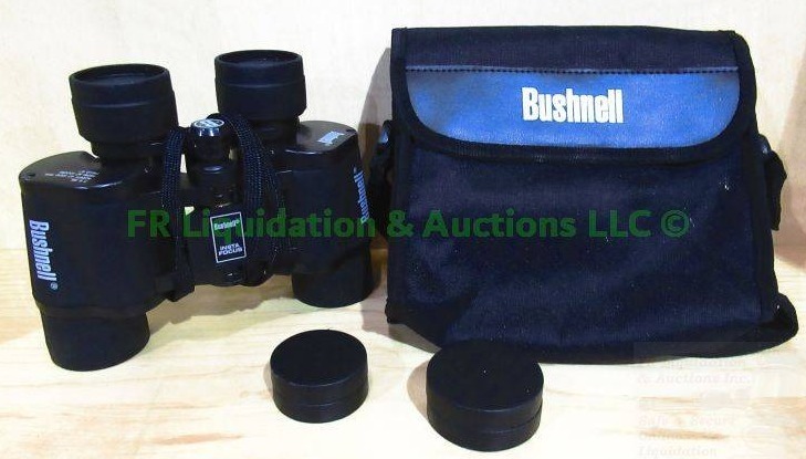 lot 157 image: Bushnell Insta focus binoculars and accessories