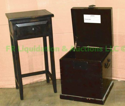 lot 162 image: Telephone table and hinged lid storage box