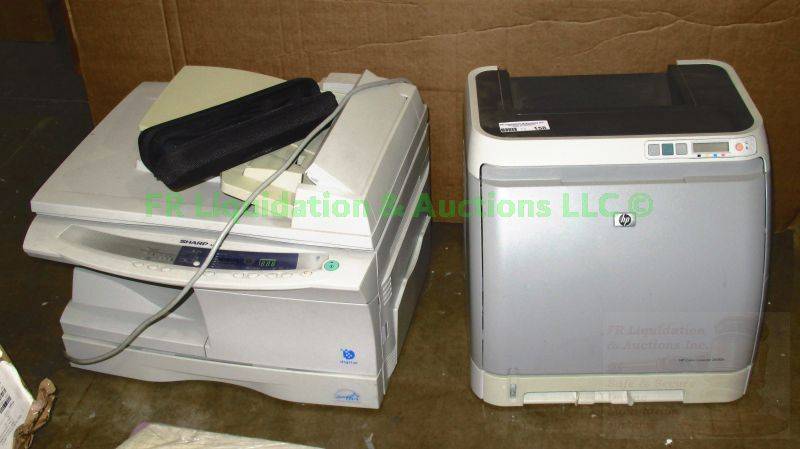 lot 158 image: Hewlett Packard and Sharp AL-1631 copy printers