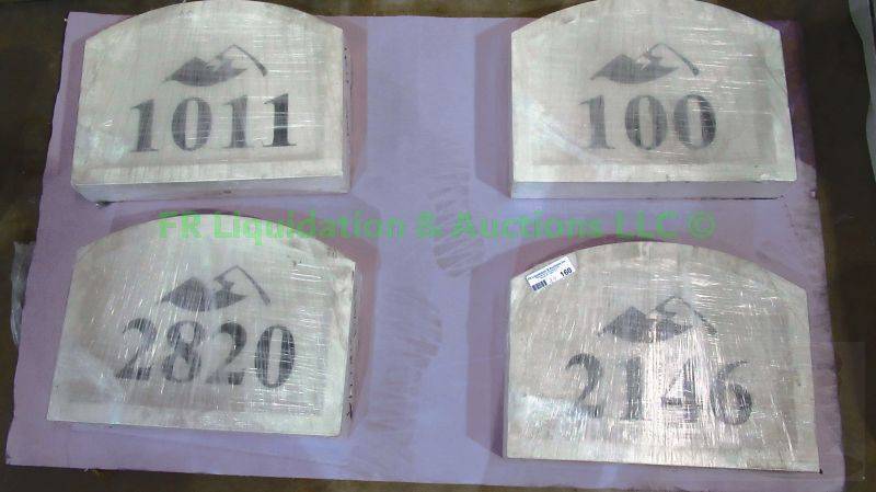 lot 160 image: House number head stones, 16 x 12