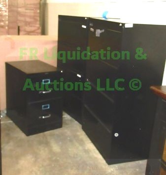 lot 179 image: Metal file cabinets various size, 3 count