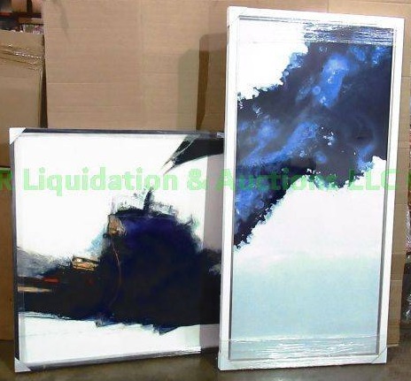 lot 191 image: Large framed modern art prints, largest is 36 x 72