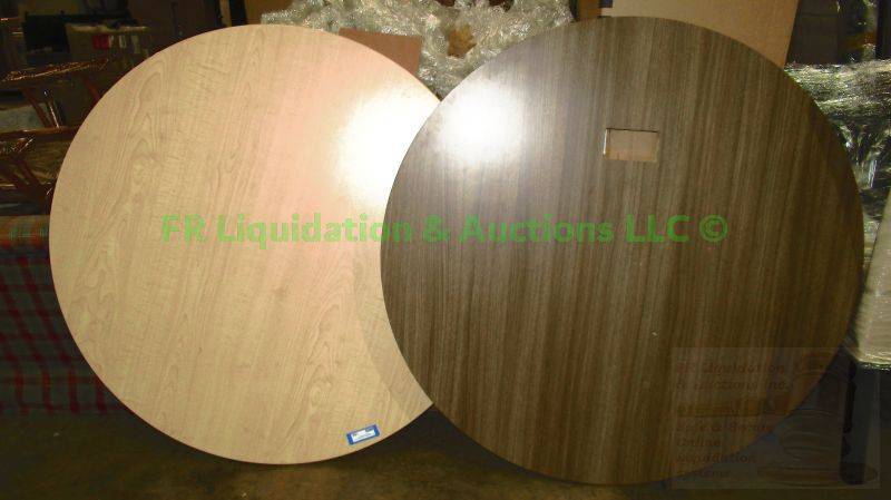 lot 189 image: Laminated round table tops, 48 wide, 2 count