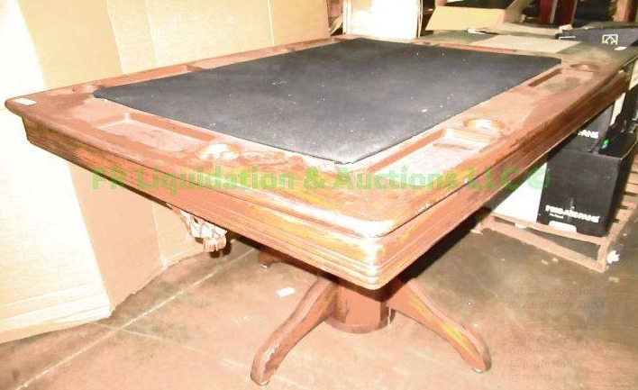 lot 120 image: Gaming table includes reversible snooker top and poker top, 42 x 57 x 30