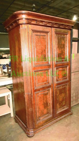 lot 200 image: Solid wood storage armoire, 76 x 45 x 25