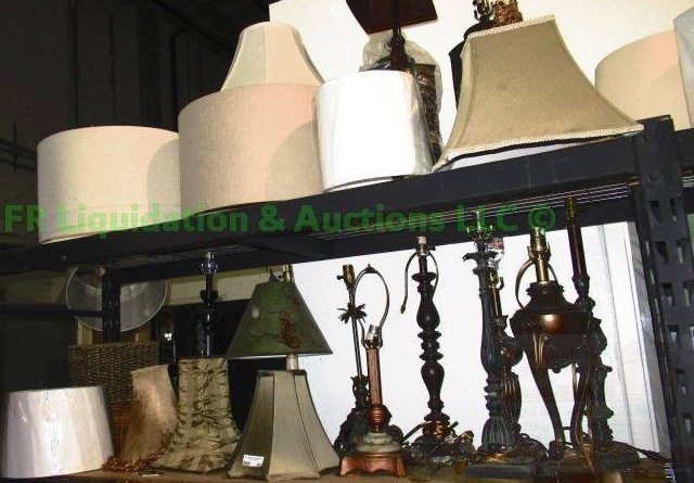 lot 248 image: Assorted lamps and lamp shades as shown