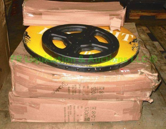lot 265 image: Moes Home collection round wheel tables, 2 count