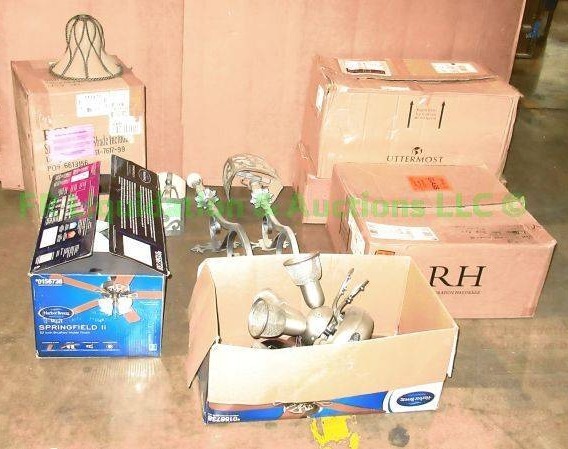 lot 268 image: Assorted lamps and ceiling fan motors