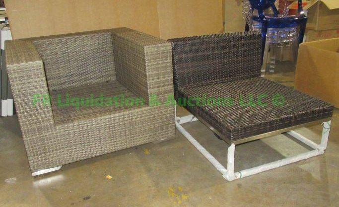 lot 273 image: Tropitone Moda & Caluco wicker weave chairs