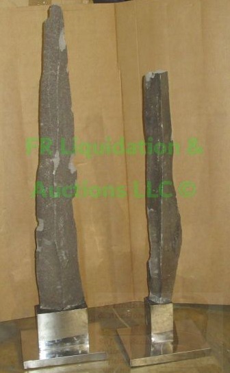 lot 282 image: Granite sculptures on bases, tallest is 48