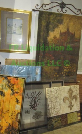 lot 295 image: Assorted wall art decor as shown