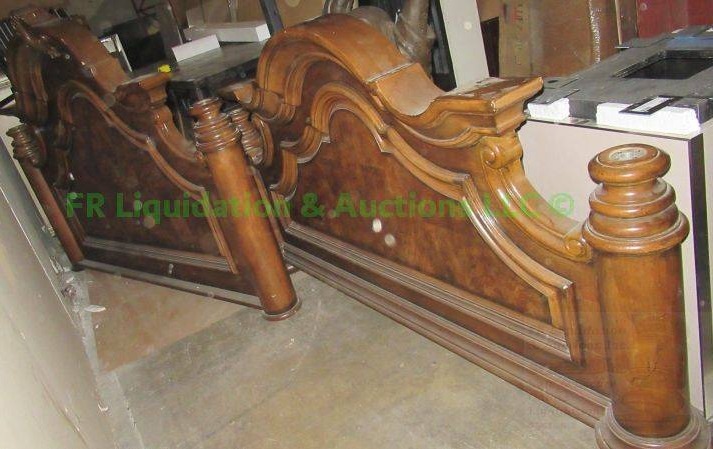 lot 301 image: Pulaski furniture corp. post head and foot board, missing posts