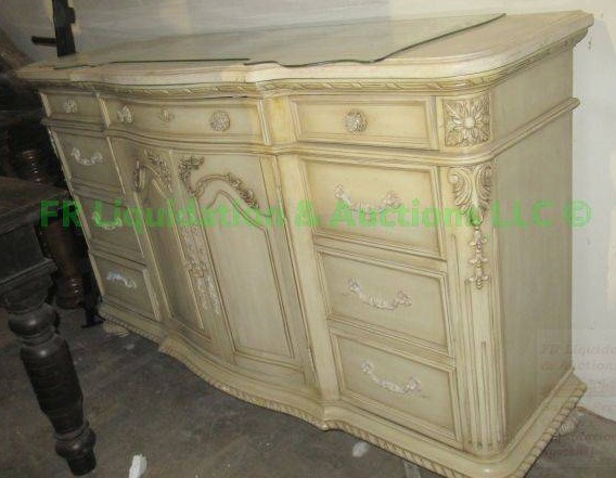 lot 303 image: French provincial side board credenza, 42 x 69 x 12