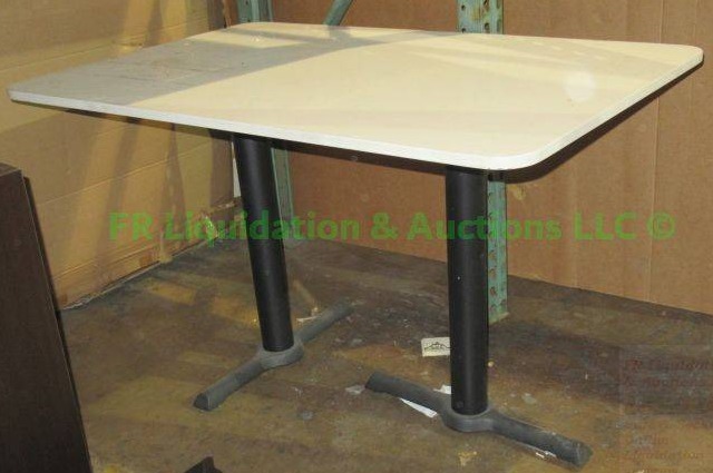 lot 307 image: Double post base laminate top utility table