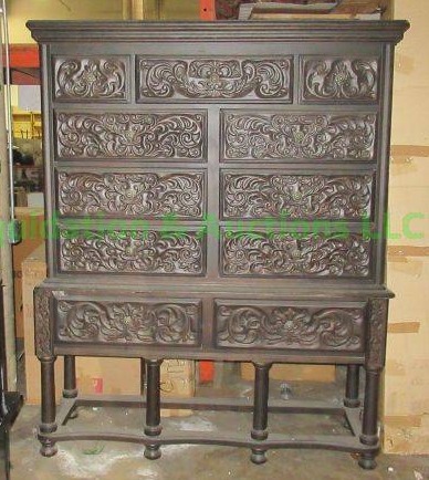 lot 335 image: Bernhardt furniture company antique style linenclothing storage, two pieces, 72 x 57 x 20