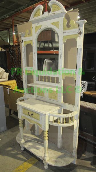 lot 348 image: Antique Victorian style vanity mirror station, 85 x 43 x 15