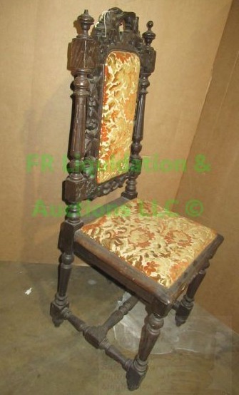 lot 367 image: Retro mid century ornate dining chair