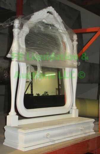 lot 368 image: Vanity mirror double make up drawer upper 41 x 31