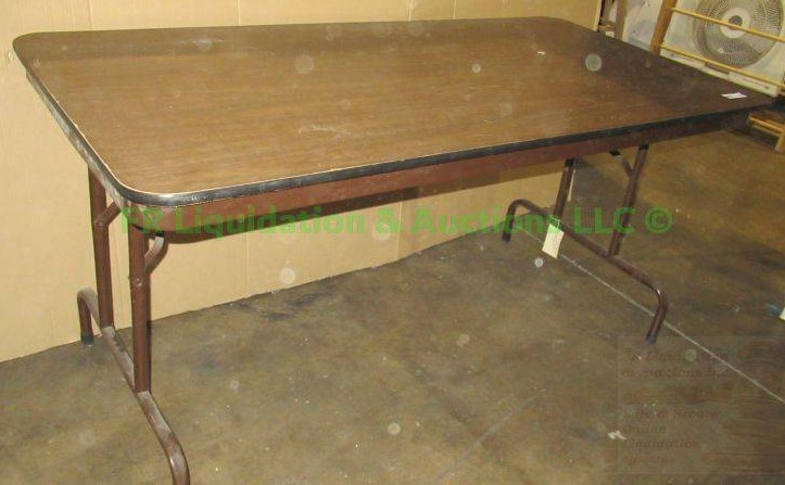lot 375 image: Folding leg laminate top utility table 60 length