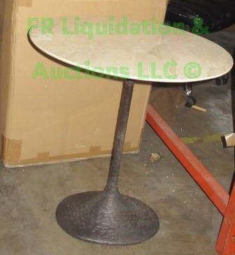 lot 401 image: Interlude home round occasional patio table, 24 tall x 22 wide