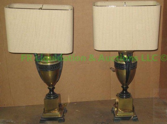 lot 418 image: Matching brass tone lamps