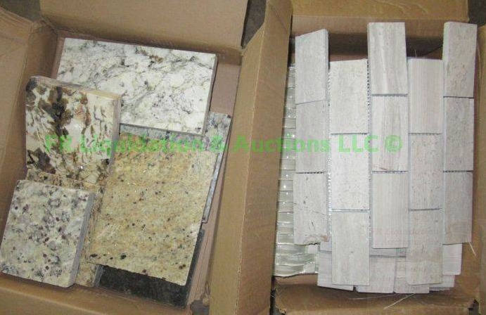 lot 421 image: Marble sample pieces and tile pieces