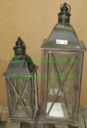 lot 432 image: Park Hill collection large candle lanterns, one 30 tall one 22 tall