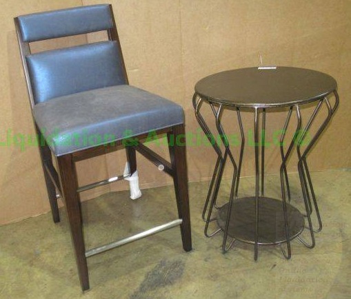lot 435 image: Charter furniture raised chair and occasional table 24 tall