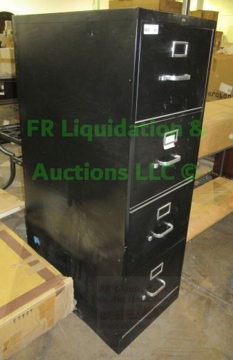 lot 451 image: Hon 4 drawer metal file cabinet, 52 x 27 x 18