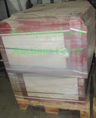 lot 522 image: Porcelanosa Itilian floor tiles 17 x 26 x 12 approx. Pallet full unopened boxes