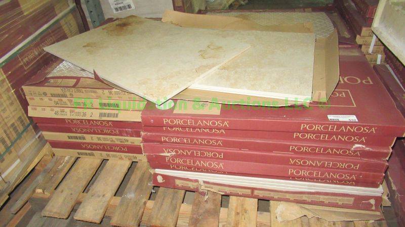 lot 532 image: Porcelanosa Itilian floor tiles 17 x 26 x 12 approx. Pallet unopened boxes