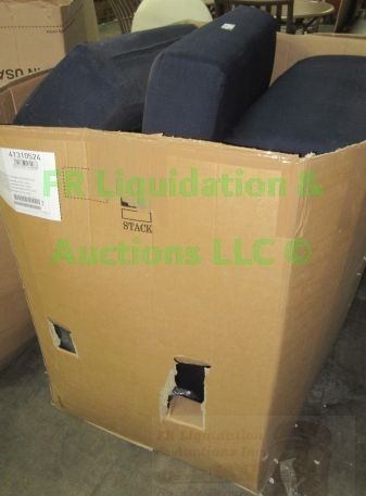 lot 542 image: Restoration Hardware Navy blue long chair cushions