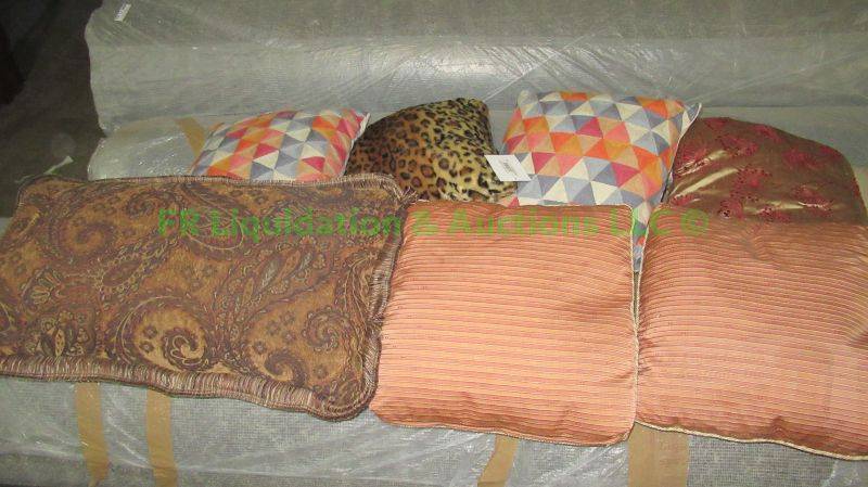 lot 566 image: Assorted throw pillows as shown
