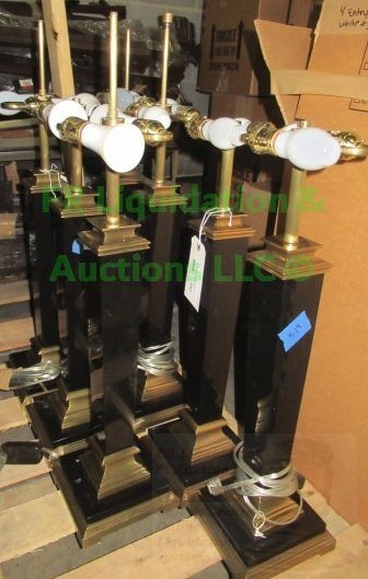 lot 552 image: End table accent lamps, no shades, 24 tall, 7 total