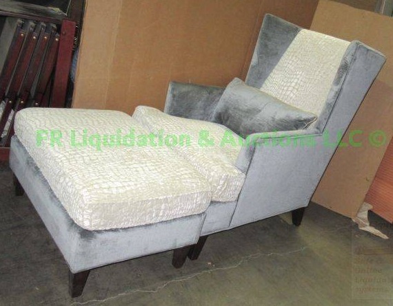 lot 558 image: Quality & Company occasional arm chair and matching ottoman