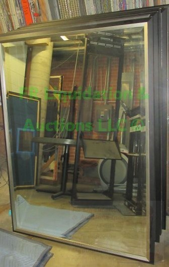 lot 580 image: Beveled edge framed Wall mirrors, 14 total, each 42 x 57