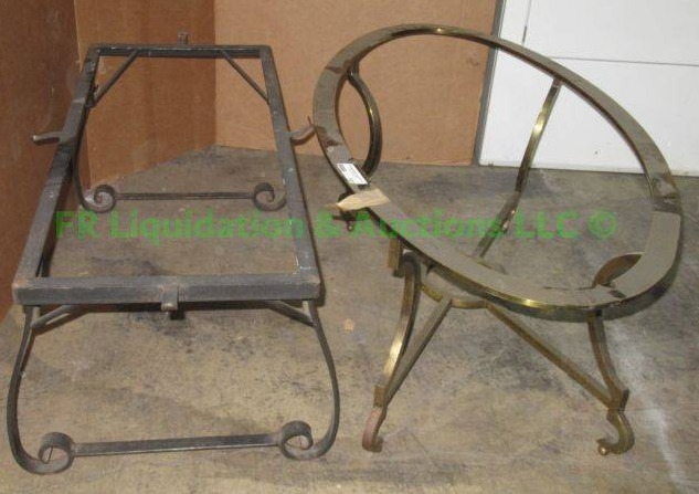 lot 591 image: Metal frame coffee table bases