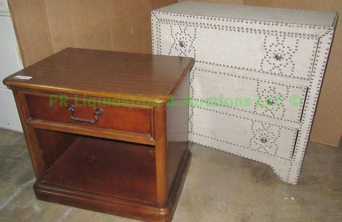 lot 594 image: Stanley furniture nightstand & Pier 1 imports 3 drawer night stand